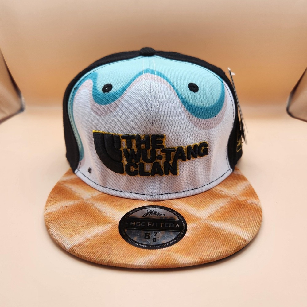 Wu-Tang Clan Hat Cap Fitted Mens 6 7/8 Blue Tan Cream Team Headgear Classics